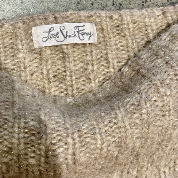 LOVESHACKFANCY ROSIE PULLOVER SWEATER GOLD SPARKLE - Picture 3 of 6